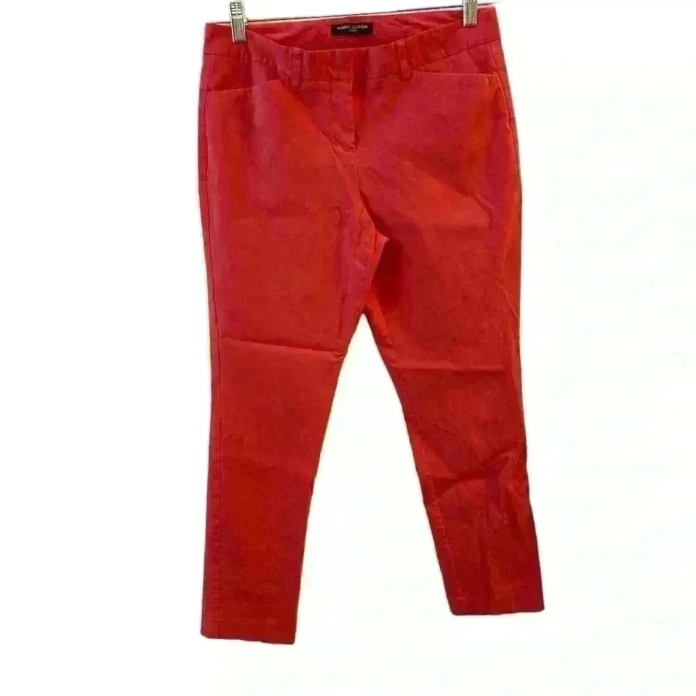 Mario Serrani Women's Salmon Pink Skinny Ankle Pants Size 8 Casual